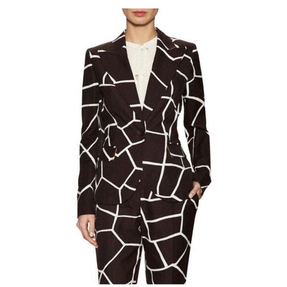 ESCADA Runway Mocha Pattern Blazer Jacket Size 44 OR US Size Large - Picture 1 of 4